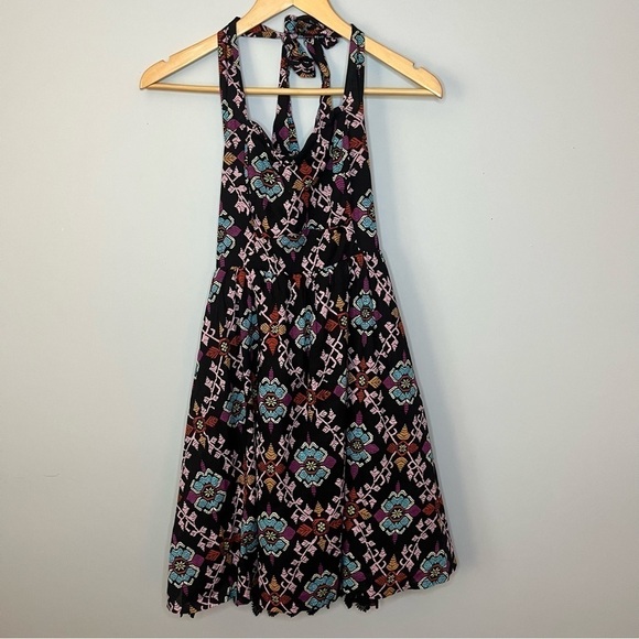 Anthropologie Edmé & Esyllte Primula Vintage Silhouette Halter Dress Size 0 - Picture 3 of 16